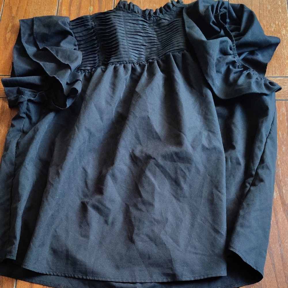 Black Ruffled Blouse